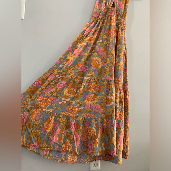 Zesica Floral Multi Color Pattern Maxi Dress Sleeveless Open Back Size M - Picture 3 of 9